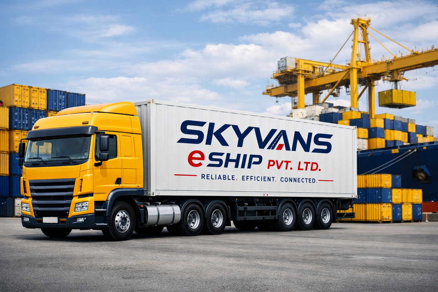 Modern SKYVANS ESHIP fleet at port